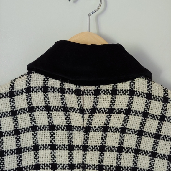 Oscar de la Renta Vintage Wool Checked Jacket Size US 6 - Picture 8 of 15